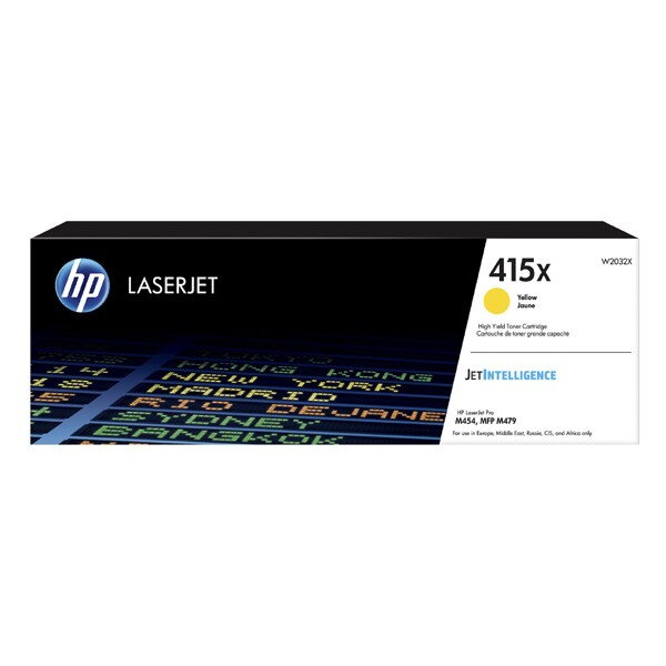 HP originál toner W2032X, yellow, 6000str., HP 415X, high capacity, HP Color LaserJet Pro M454, MFP M479, O, žltá