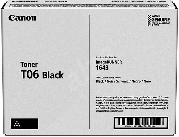 Canon originál toner T06, black, 20500str., 3526C002, Canon imageRUNNER 1643i, 1643iF, O, čierna