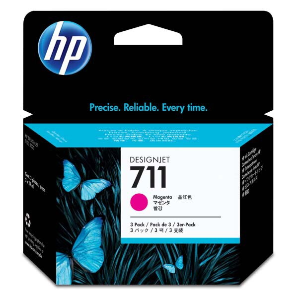 HP originál ink CZ135A, HP 711, magenta, 3x29ml, 3ks, HP DesignJet T120, T520, purpurová HP originál ink CZ135A, HP 711, magenta, 3x29ml, 3ks, HP DesignJet T120, T520, purpurová