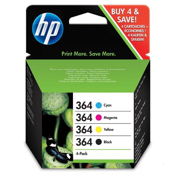 HP originál ink N9J73AE, HP 364 Combo pack, CMYK, HP 4-pack + paper Combo-pack,B8550,C5380,D5460 HP originál ink N9J73AE, HP 364 Combo pack, CMYK, HP 4-pack + paper Combo-pack,B8550,C5380,D5460