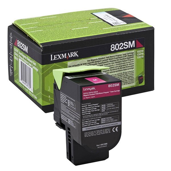 Lexmark originál toner 80C2SME, magenta, 2000str., Lexmark CX310dn, CX310n, CX410de, CX410, O, purpurová