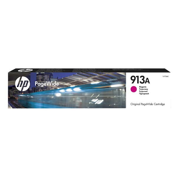 HP originál ink F6T78AE, HP 913A, magenta, 3000str., 35.5ml, HP PageWide 325, 377, Pro 452, Pro 477, purpurová HP originál ink F6T78AE, HP 913A, magenta, 3000str., 35.5ml, HP PageWide 325, 377, Pro 452, Pro 477, purpurová