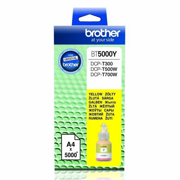 Brother originál ink BT-5000Y, yellow, 5000str., Brother DCP T300, DCP T500W, DCP T700W, žltá Brother originál ink BT-5000Y, yellow, 5000str., Brother DCP T300, DCP T500W, DCP T700W, žltá