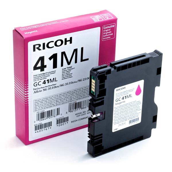 Ricoh originál gélová náplň 405767, magenta, 600str., GC41M, Ricoh AFICIO SG 3100, SG 3110, purpurová