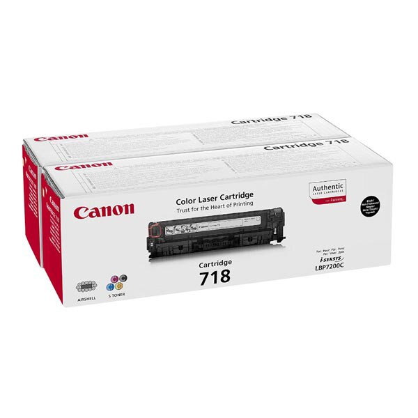 Canon originál toner CRG718, 2662B017, black, 6800str., Dual pack, 2ks, čierna Canon originál toner CRG718, 2662B017, black, 6800str., Dual pack, 2ks, čierna