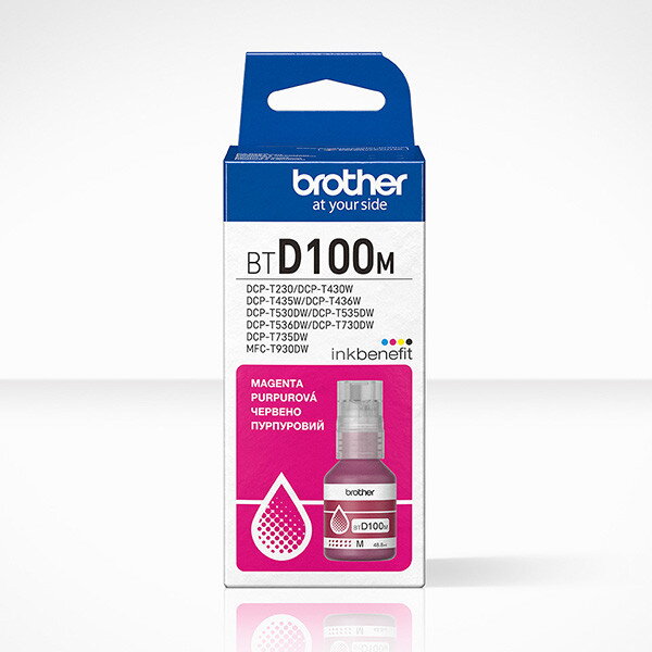 Brother originál ink BTD100M, magenta, 5000str., 48.8ml, purpurová