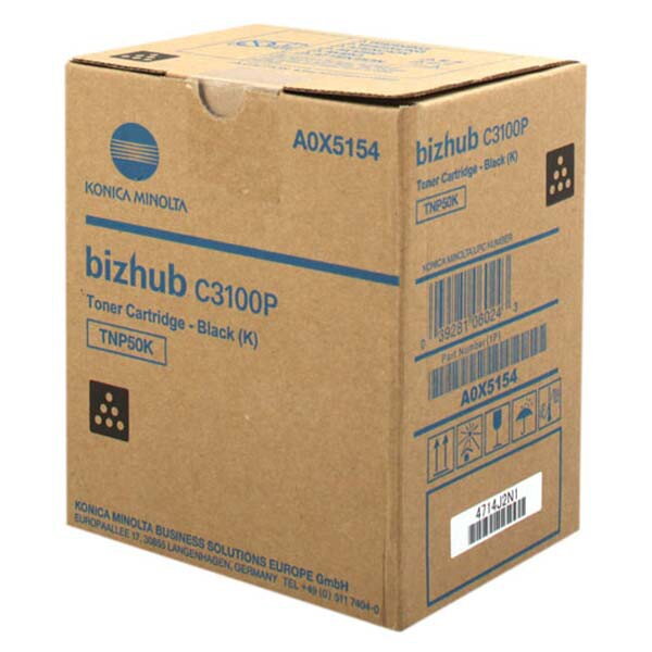 Konica Minolta originál toner A0X5154, black, 5000/4700str., TNP-50K, Konica Minolta Bizhub C3100P, O, čierna Konica Minolta originál toner A0X5154, black, 5000/4700str., TNP-50K, Konica Minolta Bizhub C3100P, O, čierna
