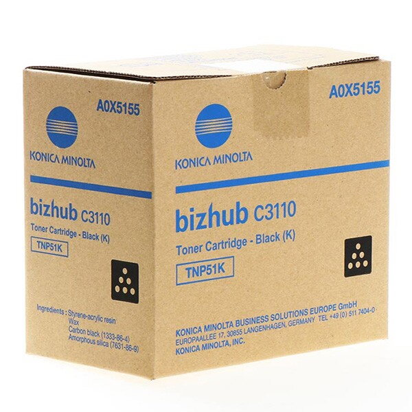 Konica Minolta originál toner A0X5155, black, 5000str., TNP-51K, Konica Minolta Bizhub C3110, O, čierna Konica Minolta originál toner A0X5155, black, 5000str., TNP-51K, Konica Minolta Bizhub C3110, O, čierna