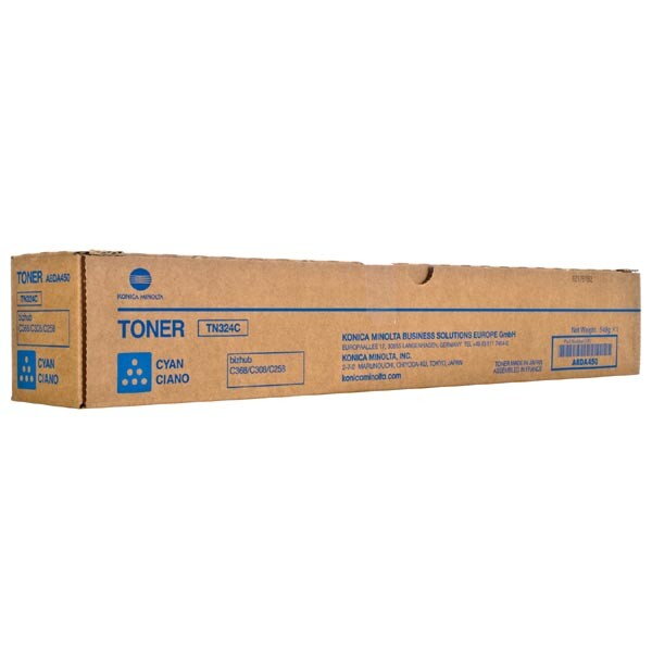 Konica Minolta originál toner A8DA450, cyan, 26000str., TN324C, Konica Minolta Bizhub C258,C308,C368, O, azurová