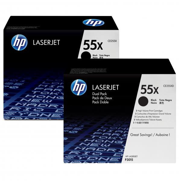 HP originál toner CE255XD, black, 12500str., HP 55X, HP Enterprise P3015, LaserJet Pro 500 MFP M521dn, dual pack, 2ks, O, čierna