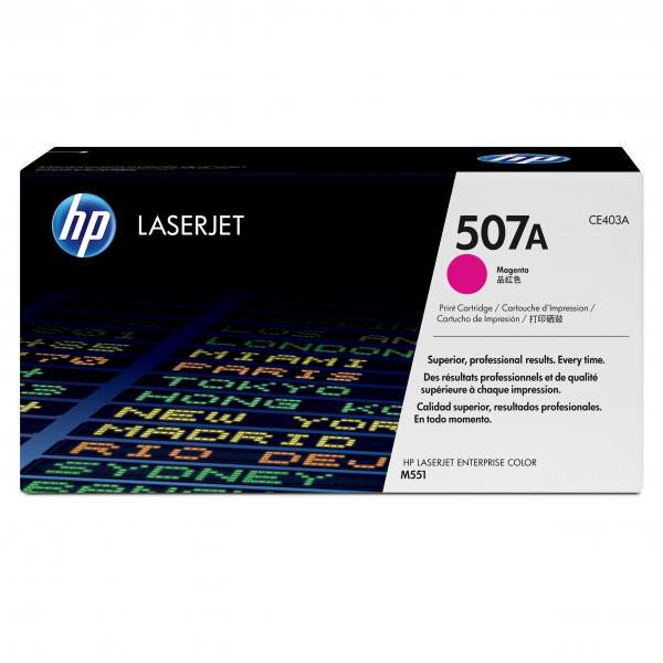 HP originál toner CE403A, magenta, 6000str., HP 507A, HP LaserJet Enterprise 500 color M551, O, purpurová HP originál toner CE403A, magenta, 6000str., HP 507A, HP LaserJet Enterprise 500 color M551, O, purpurová