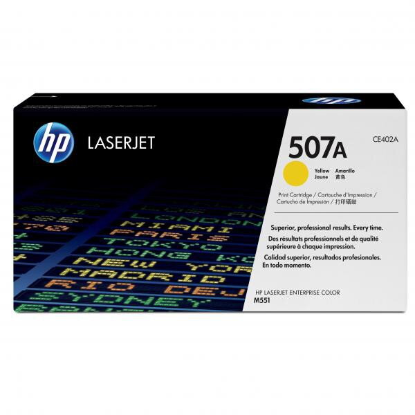 HP originál toner CE402A, yellow, 6000str., HP 507A, HP LaserJet Enterprise 500 color M551, O, žltá HP originál toner CE402A, yellow, 6000str., HP 507A, HP LaserJet Enterprise 500 color M551, O, žltá