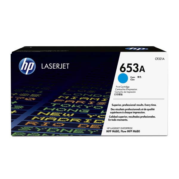 HP originál toner CF321A, cyan, 16500str., HP 653A, HP Color LaserJet Enterprise Flow M680z, M680dn, M680, O, azurová
