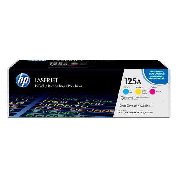 HP originál toner CF373AM, CMY, 4200 (3x1400)str., HP 125A, HP Color LaserJet CP1215, CP1515, CP1518ni, 3x800g, 3ks, O, farebná