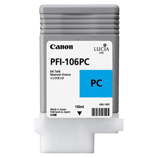Canon originál ink PFI106PC, photo cyan, 130ml, 6625B001, Canon iPF-6300, photo cyan