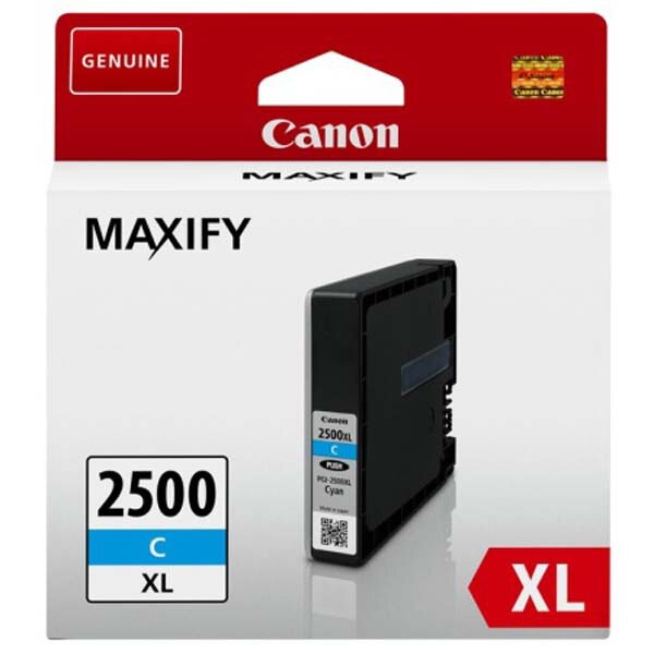 Canon originál ink PGI 2500XL, cyan, 19.3ml, 9265B001, high capacity, Canon MAXIFY iB4050, MB5050, MB5350, azurová