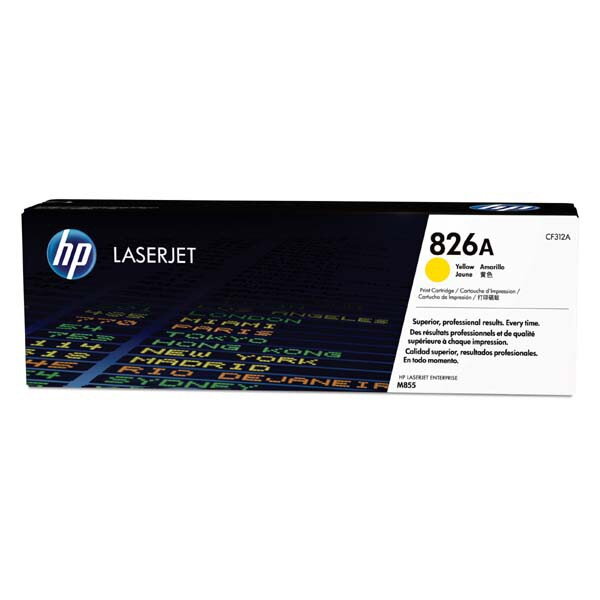 HP originál toner CF312A, yellow, 31500str., HP 826A, HP Color LaserJet Enterprise M855dn, M855x+, M855x+, O, žltá