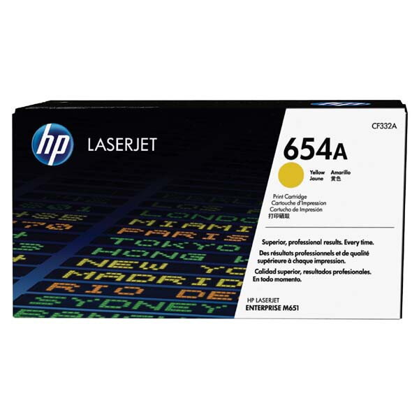 HP originál toner CF332A, yellow, 15000str., HP 654A, HP Color LaserJet Enterprise M651dn, M651n, M651xh, O, žltá