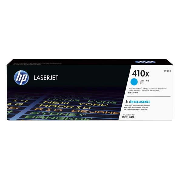 HP originál toner CF411X, cyan, 5000str., HP 410X, high capacity, HP LJ Pro M452, LJ Pro MFP M477, 650g, O, azurová HP originál toner CF411X, cyan, 5000str., HP 410X, high capacity, HP LJ Pro M452, LJ Pro MFP M477, 650g, O, azurová