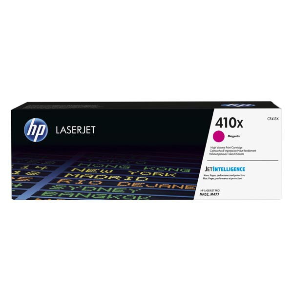 HP originál toner CF413X, magenta, 5000str., HP 410X, high capacity, HP LJ Pro M452, LJ Pro MFP M477, 650g, O, purpurová HP originál toner CF413X, magenta, 5000str., HP 410X, high capacity, HP LJ Pro M452, LJ Pro MFP M477, 650g, O, purpurová