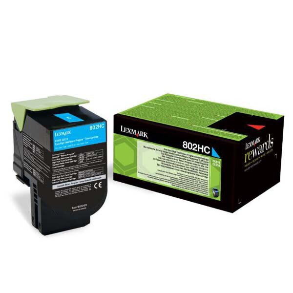 Lexmark originál toner 80C2HC0, cyan, 3000str., return, Lexmark CX410, 510, O, azurová