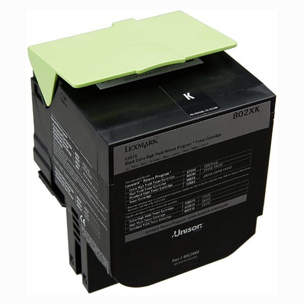 Lexmark originál toner 80C2XK0, black, 8000str., extra high capacity, return, Lexmark CX510de, CX510dhe, CX510dthe, O, čierna