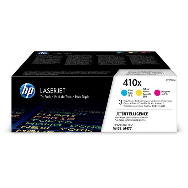 HP originál toner CF252XM, CMY, 15000 (3x5000)str., HP 410X, high capacity, HP LaserJet Pro M452, MFP M377, MFP M477, 3ks, O, farebná