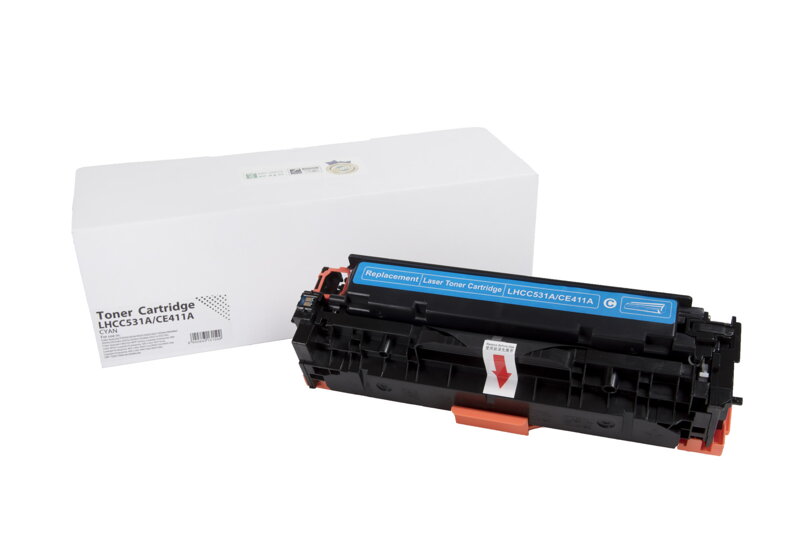 HP kompatibilná tonerová náplň CC531A / CE411A / CF381A, 2661B002,  CRG718, 2800 listov (Orink white box), azurová