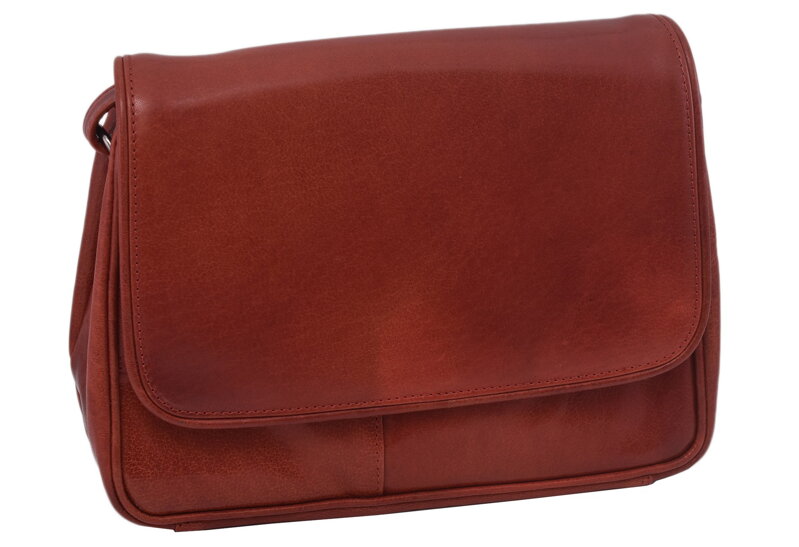 Dámska kožená crossbody kabelka červená 250714