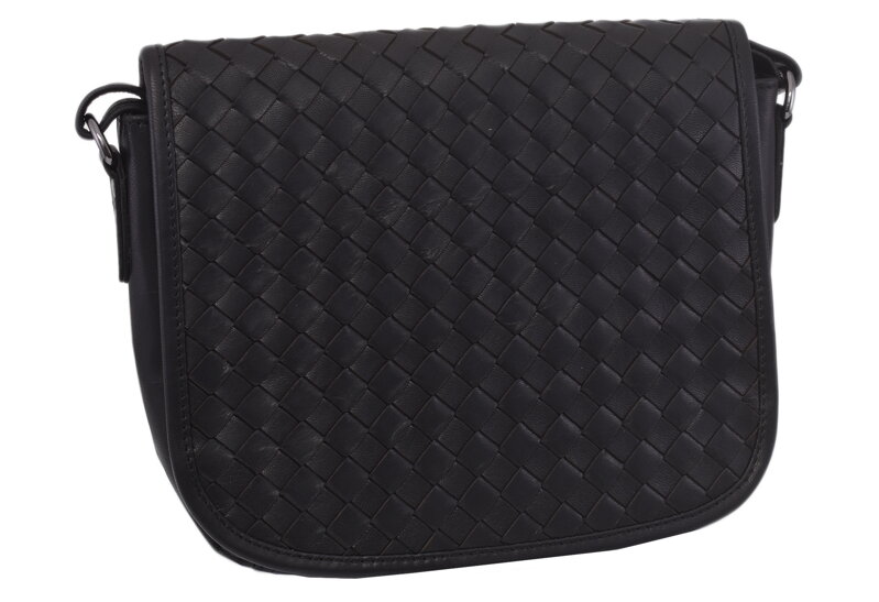 Dámska kožená crossbody kabelka čierna 390112