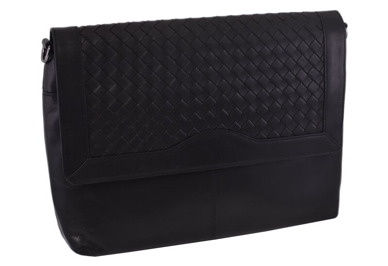 Dámska kožená crossbody kabelka čierna 390121