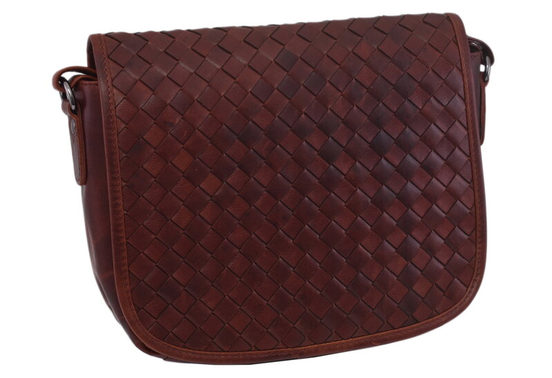 Dámska kožená crossbody kabelka koňak 390112