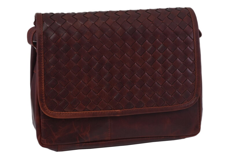Dámska kožená crossbody kabelka koňak 390220