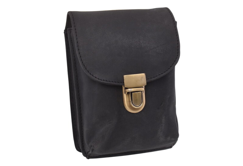 Kožené puzdro na opasok čierne 250114