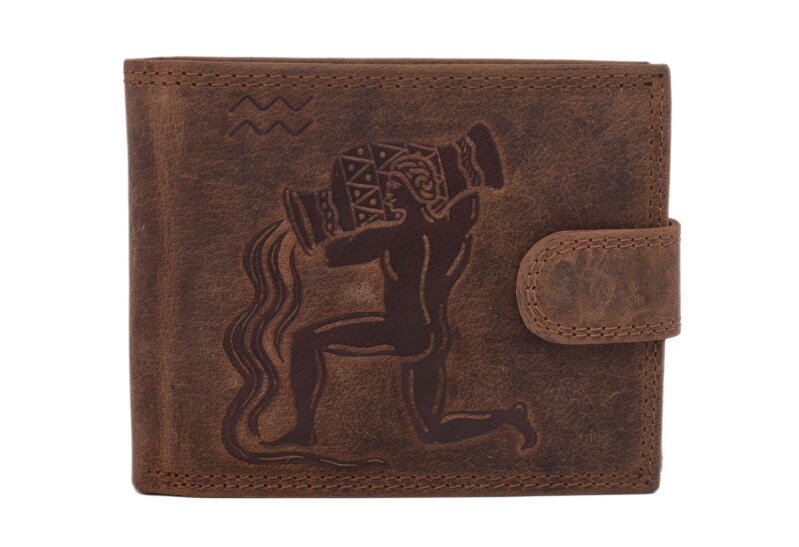 Pánska peňaženka MERCUCIO svetlohnedá embos vodnár 2911927