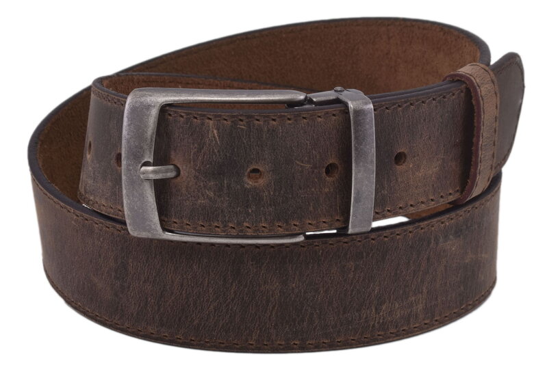 Pánsky kožený opasok 747-40-50 tmavý tan šitý pracka Artur