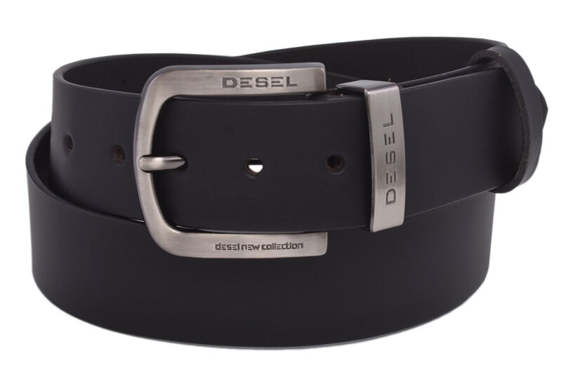 Pánsky kožený opasok 763-40-05 čierny hladký pracka Desel